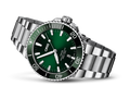 Oris Aquis Date Green Dial Silver Steel Strap Watch for Men - 0173377304157-0782405PEB