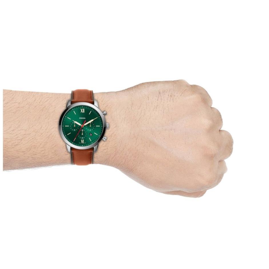  Shop Authentic Fossil Neutra Chronograph Green Dial Brown Leather Strap Watch for Men - FS5735 - Luxxuri