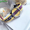  Shop Authentic Gucci G Timeless Quartz Yellow & Purple Dial Yellow & Purple NATO Strap Watch For Men - YA1264069 - Luxxuri