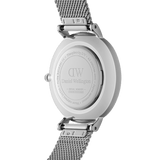  Shop Authentic Daniel Wellington Petite Sterling Black Dial Silver Mesh Bracelet Watch For Women - DW00100218 - Luxxuri
