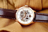  Shop Authentic Fossil Townsman Automatic Skeleton White Dial Brown Leather Strap Watch for Men - ME3078 - Luxxuri