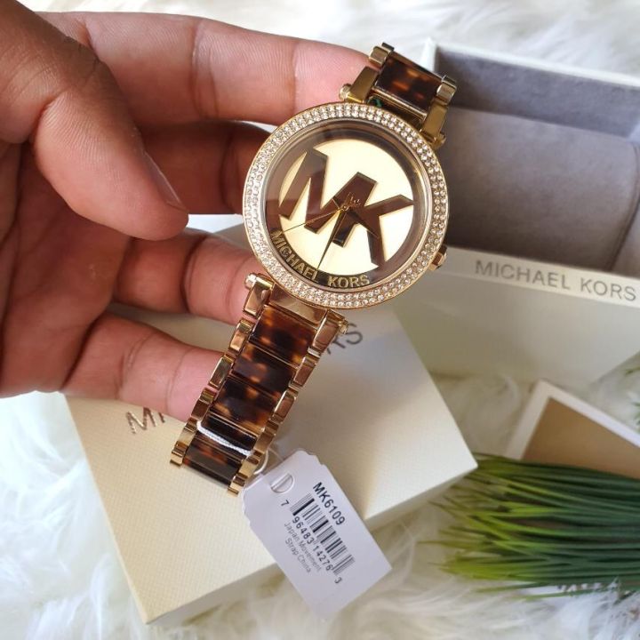  Shop Authentic Michael Kors Parker Chronograph Gold Dial Two Tone Steel Strap Watch for Women - MK6109 - Luxxuri