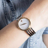  Shop Authentic Movado Esperanza Mother of Pearl Dial Two Tone Steel Strap Watch For Women - 0607114 - Luxxuri