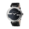 Shop Authentic Gucci Interlocking G Iconic Black Dial Black Leather Strap Watch For Men - YA133205 - Luxxuri