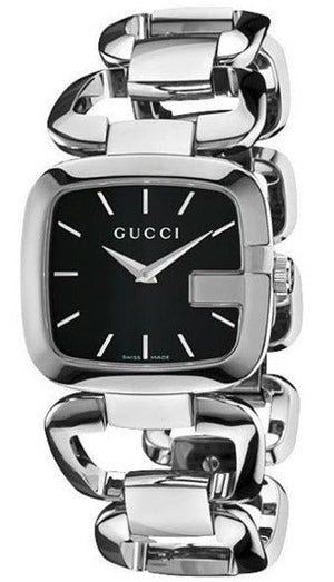  Shop Authentic Gucci G Gucci Black Dial Silver Steel Strap Watch For Women - YA125407 - Luxxuri
