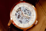 Shop Authentic Fossil Townsman Automatic Skeleton White Dial Brown Leather Strap Watch for Men - ME3078 - Luxxuri