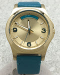  Shop Authentic Marc Jacobs Baby Dave Gold Dial Blue Leather Strap Watch for Women - MBM1263 - Luxxuri