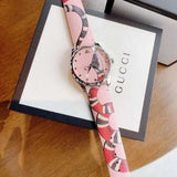  Shop Authentic Gucci G Timeless Pink Dial Pink Leather Strap Watch For Women - YA1264083 - Luxxuri