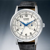  Shop Authentic Citizen Eco Drive Silver Dial Black Leather Strap Watch For Men - AO9000-06B - Luxxuri
