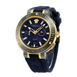  Shop Authentic Versace V Extreme Chronograph Blue & Gold Tone Dial Blue Rubber Strap Watch for Men - VCN010017 - Luxxuri