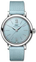 IWC Portofino Automatic Blue Dial Blue Leather Strap Watch for Women - IW357416