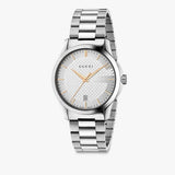  Shop Authentic Gucci G Timeless Silver Dial Silver Steel Strap Unisex Watch - YA126442 - Luxxuri