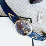  Shop Authentic Versace V-Twist Quartz Blue Dial Blue Leather Strap Watch for Women - VELS00119 - Luxxuri