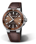  Shop Authentic Oris Aquis Date Brown Dial Brown Leather Strap Watch for Men - 0173377304152-0752412EB - Luxxuri