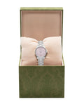  Shop Authentic Gucci G Timeless Quartz Pink Dial Silver Steel Strap Watch for Women - YA1265061 - Luxxuri
