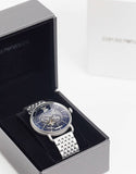  Shop Authentic Emporio Armani Aviator Multifunction Blue Dial Silver Mesh Bracelet Watch For Men - AR60024 - Luxxuri