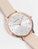  Shop Authentic Emporio Armani Kappa Rose Gold & White Dial Beige Nude Leather Strap Watch For Women - AR2510 - Luxxuri