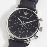  Shop Authentic Emporio Armani Luigi Chronograph Black Dial Black Leather Watch For Men - AR1828 - Luxxuri