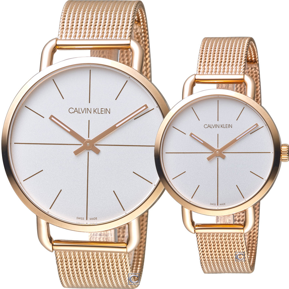  Shop Authentic Calvin Klein Even White Dial Rose Gold Mesh Bracelet Watch for Women - K7B21626 - Luxxuri