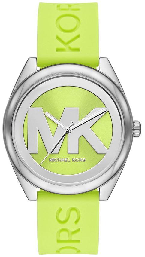  Shop Authentic Michael Kors Janelle Three Hand Neon Green Dial Neon Green Rubber Strap Watch For Women - MK7351 - Luxxuri