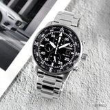  Shop Authentic Citizen Eco Drive Chronograph Black Dial Silver Steel Strap Watch For Men - CA0690-88E - Luxxuri