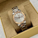  Shop Authentic Burberry The City Diamonds White Dial Two Tone Steel Strap Watch for Women - BU9127 - Luxxuri