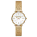 Michael Kors Pyper Quartz Mother of Pearl White Dial Gold Mesh Bracelet Watch For Women - MK4619