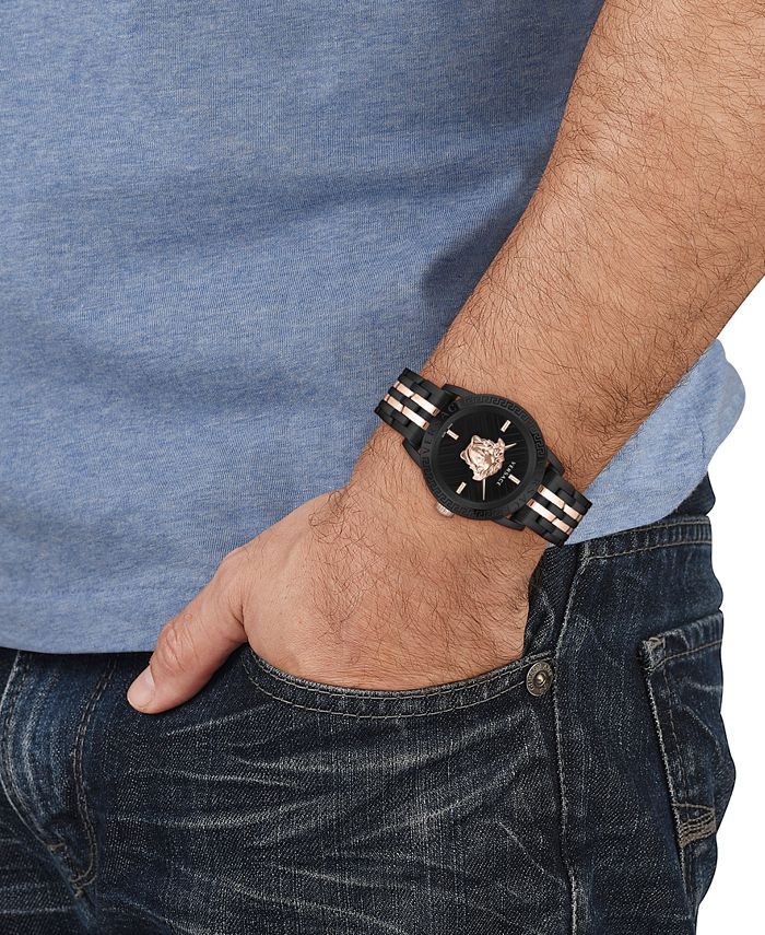  Shop Authentic Versace Palazzo Empire Black Dial Two Tone Steel Strap Watch for Men - VERD00618 - Luxxuri