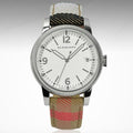 Shop Authentic Burberry Utilitarian White Dial Multicolor Leather Strap Watch for Women - BU7824 - Luxxuri