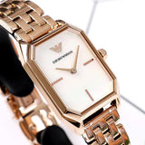  Shop Authentic Emporio Armani Giola White Mother of Pearl Dial Rose Gold Steel Strap Watch For Women - AR11147 - Luxxuri