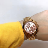  Shop Authentic Michael Kors Bradshaw Chronograph Rose Gold Dial Rose Gold Steel Strap Watch for Women - MK5799 - Luxxuri