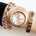  Shop Authentic Michael Kors Garner Quartz Rose Gold Dial Rose Gold Steel Strap Watch For Women - MK6409 - Luxxuri