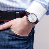  Shop Authentic Tissot PRC 200 Chronograph Silver Dial Brown Leather Strap Watch For Men - T055.417.16.037.00 - Luxxuri