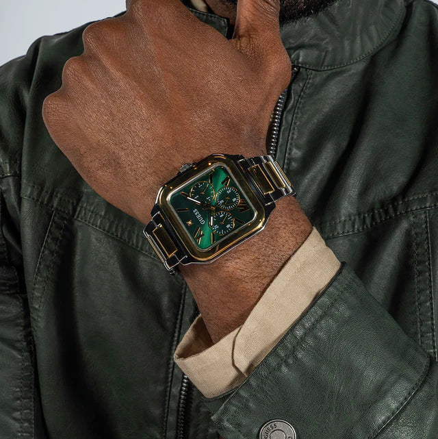  Shop Authentic Guess Dress Chronograph Multifunction Green Dial Two Tone Steel Strap Watch For Men - GW0631G1 - Luxxuri