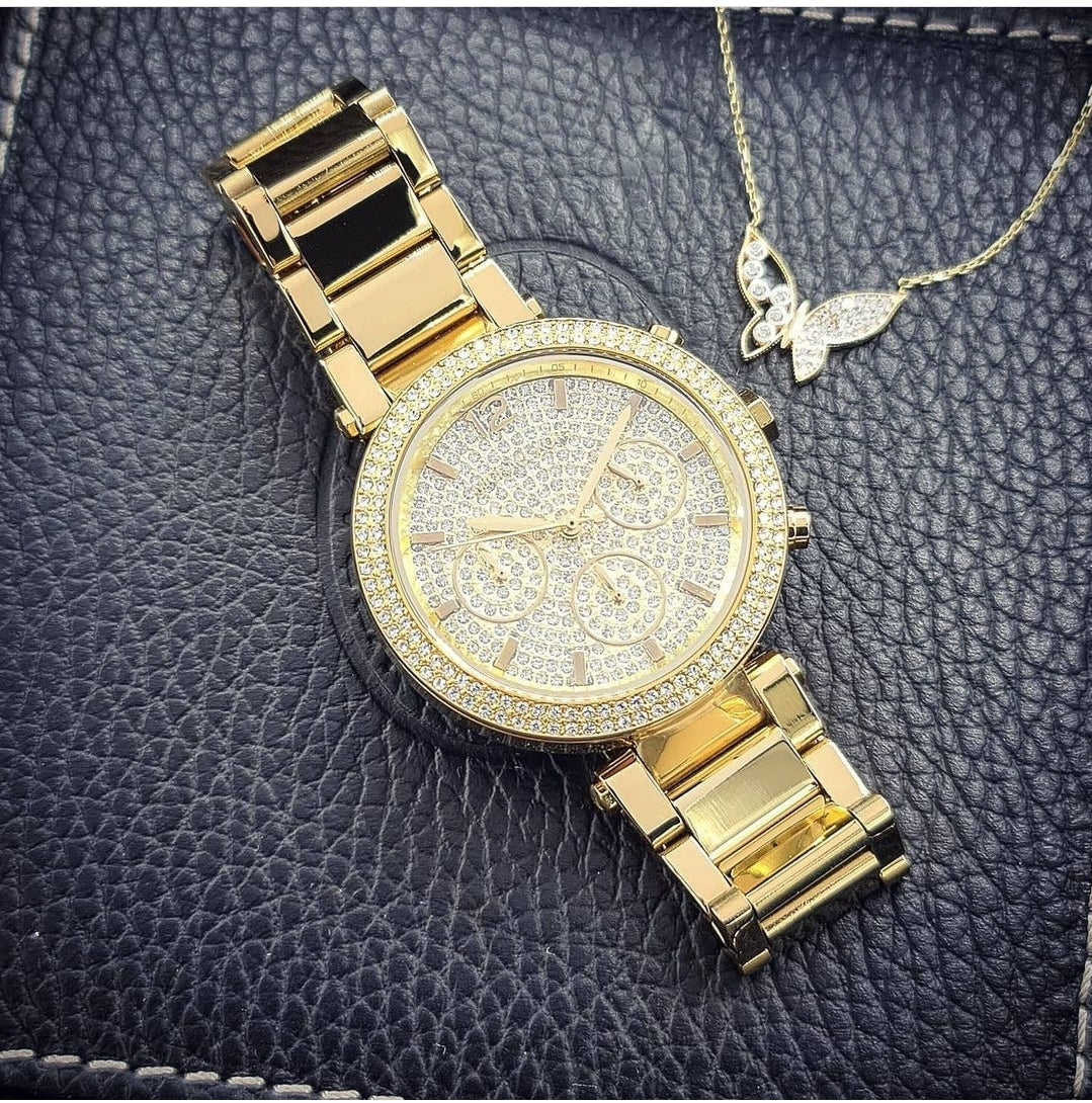  Shop Authentic Michael Kors Parker Gold Dial Gold Steel Strap Watch for Women - MK5856 - Luxxuri