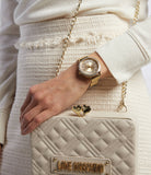  Shop Authentic Guess Soiree Diamonds Gold Dial Gold Mesh Bracelet Watch for Women - GW0402L2 - Luxxuri