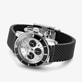  Shop Authentic Breitling Superocean Heritage B01 Chronograph 44 Silver Dial Black Mesh Bracelet Watch for Men - AB0162121G1S1 - Luxxuri