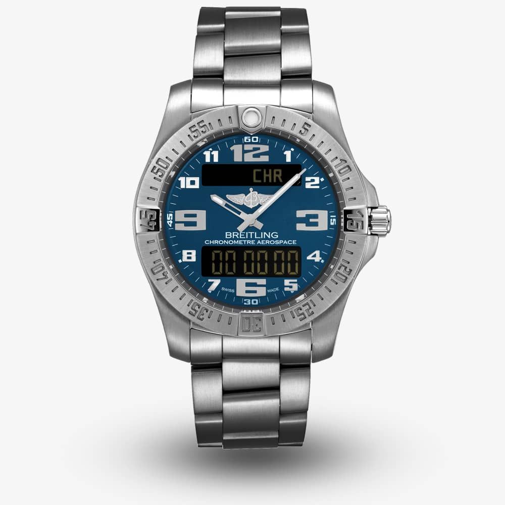  Shop Authentic Breitling Aerospace Evo Blue Dial Silver Steel Strap Watch for Men - E79363101C1E1 - Luxxuri