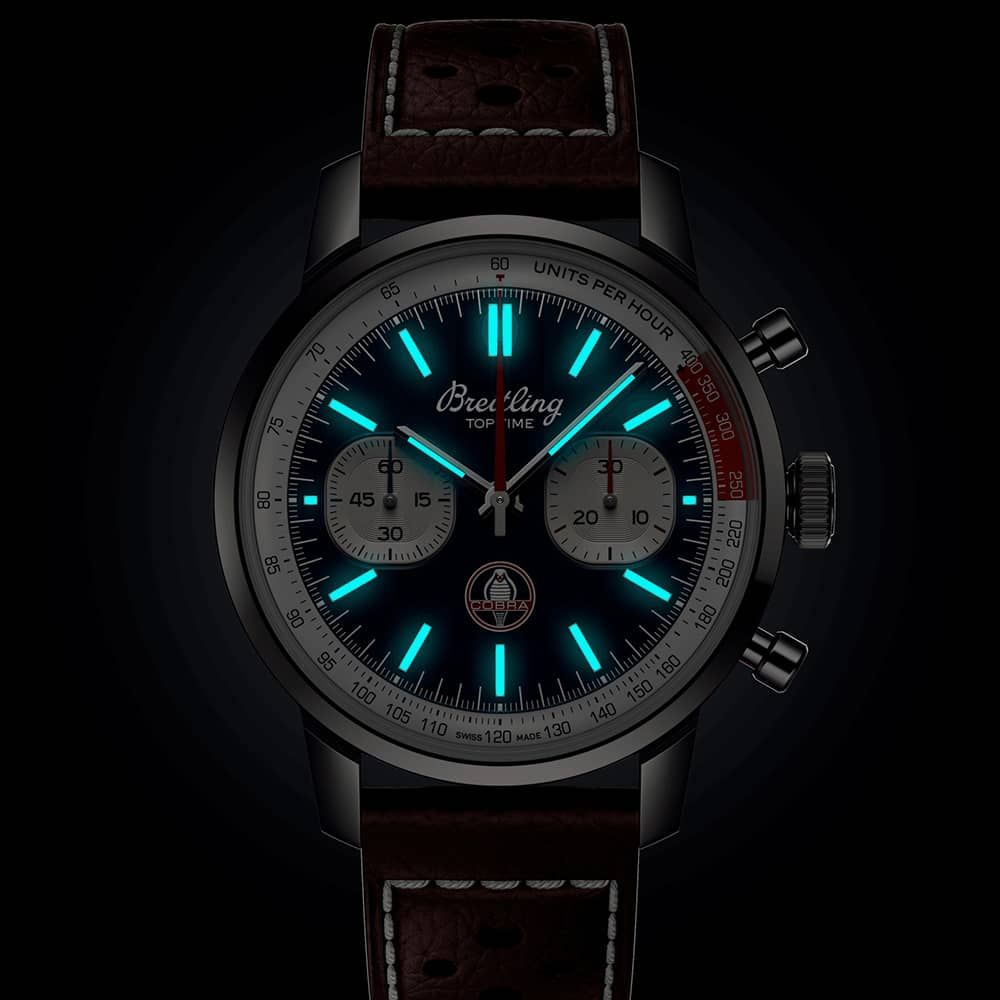  Shop Authentic Breitling Top Time B01 Shelby Cobra Blue Dial Brown Leather Strap Watch for Men - AB01763A1C1X1 - Luxxuri