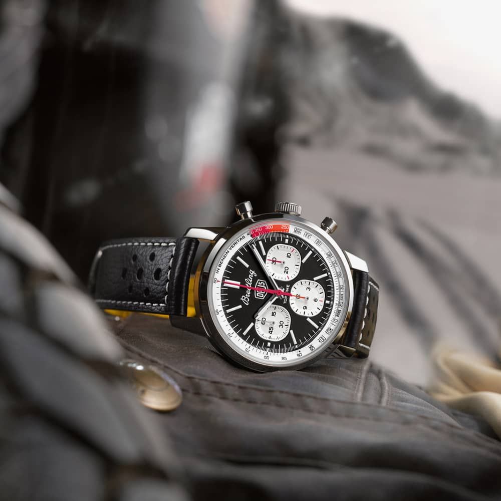  Shop Authentic Breitling Top Time B01 Deus Black Dial Black Leather Strap Watch for Men - AB01765A1B1X1 - Luxxuri