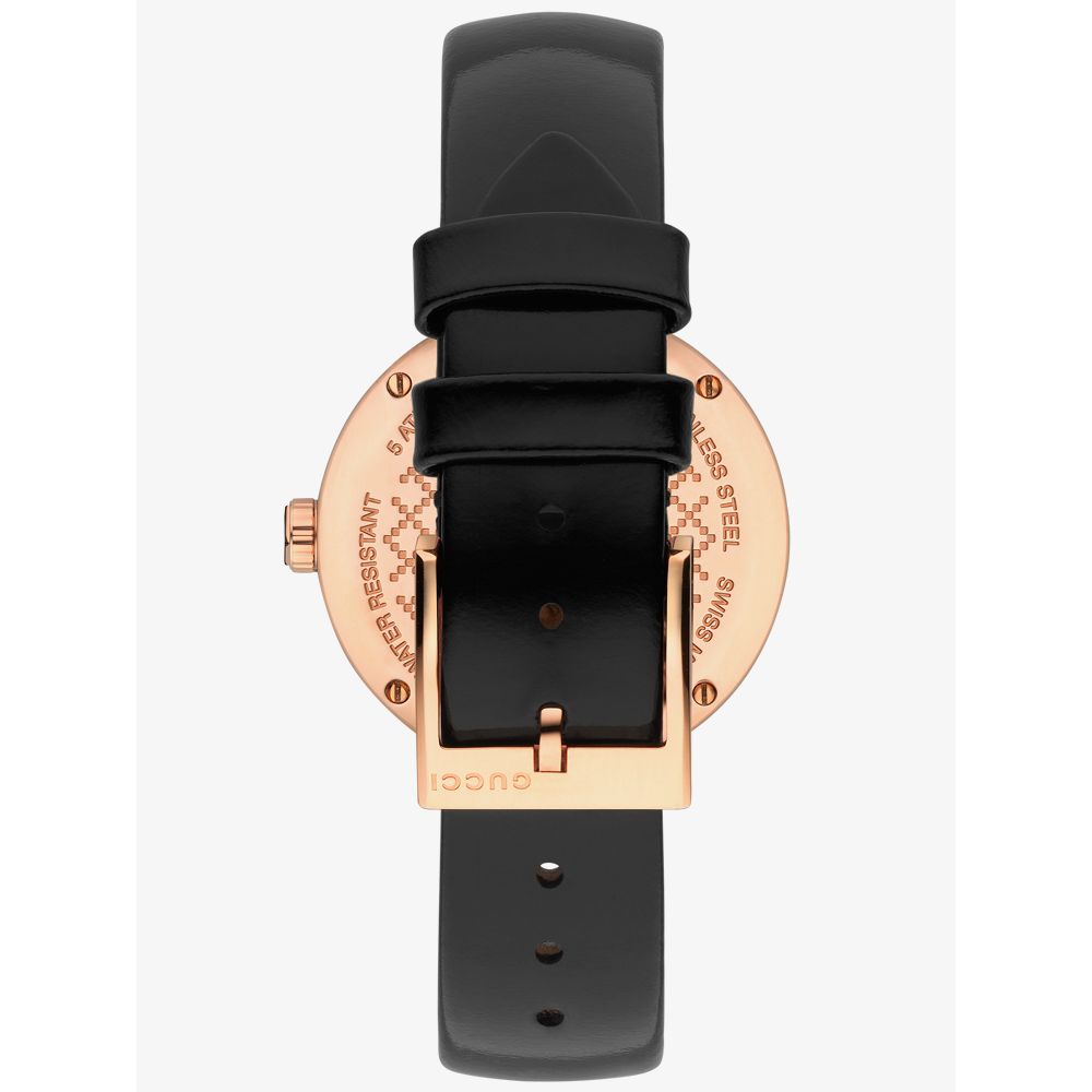  Shop Authentic Gucci Diamantissima Quartz Black Dial Black Leather Strap Watch for Women - YA141401 - Luxxuri