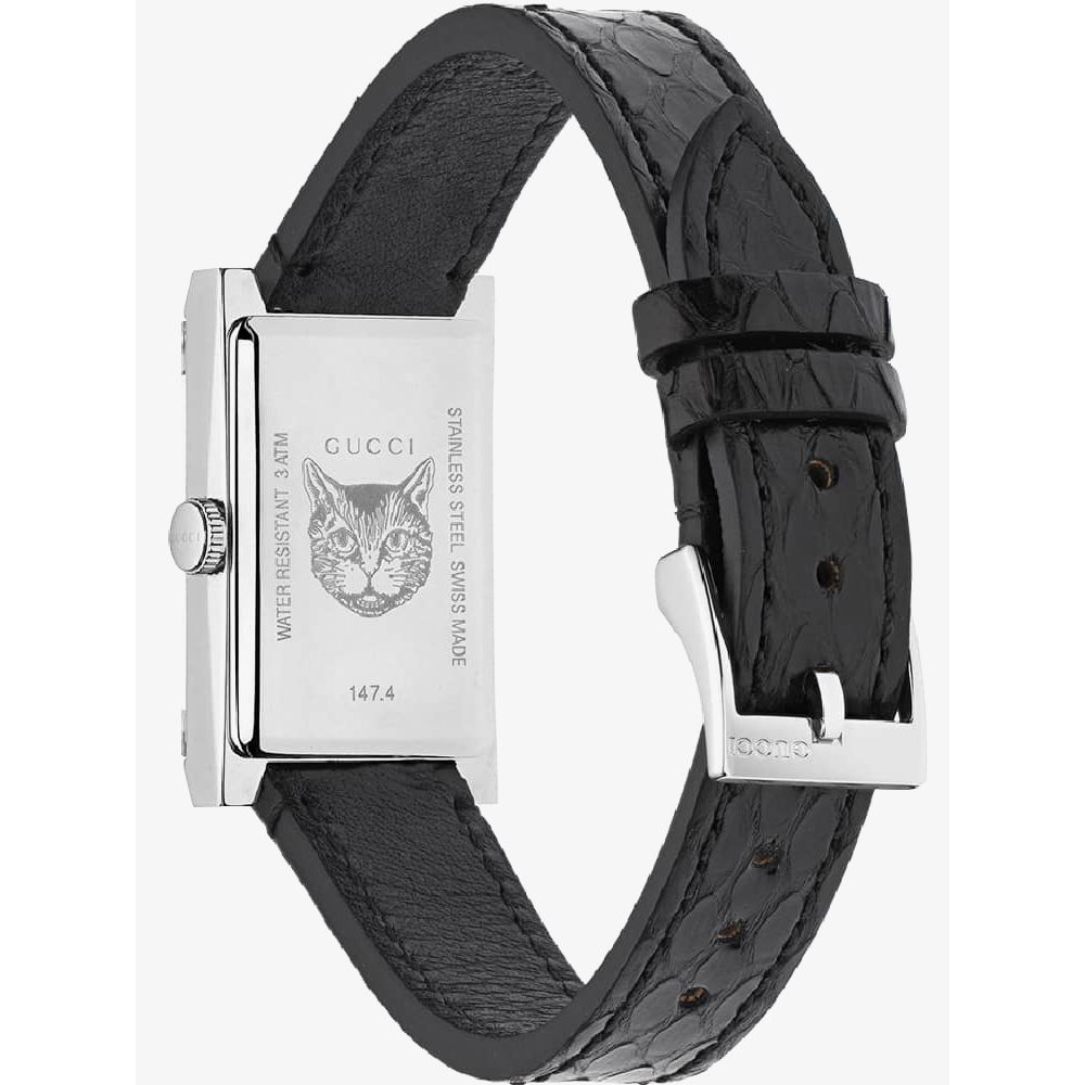  Shop Authentic Gucci G-Frame Mother of Pearl Green & Red Dial Black Leather Strap Watch For Women - YA147403 - Luxxuri