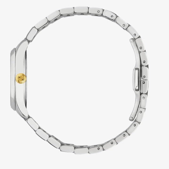  Shop Authentic Gucci G Timeless Quartz Mother of Pearl Dial Two Tone Steel Strap Watch For Women - YA1265012 - Luxxuri