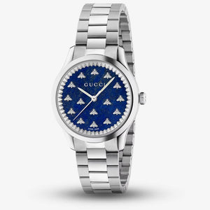  Shop Authentic Gucci G Timeless Quartz Blue Dial Silver Steel Strap Watch for Women - YA1265043 - Luxxuri