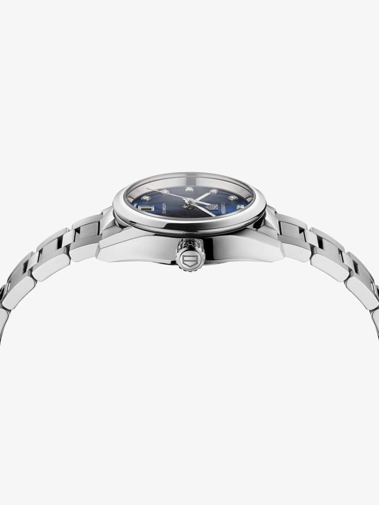  Shop Authentic Tag Heuer Carrera Diamonds Blue Dial Silver Steel Strap Watch for Women - WBN2413.BA0621 - Luxxuri