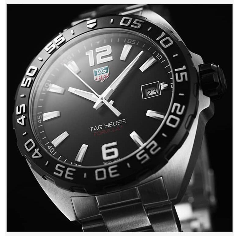  Shop Authentic Tag Heuer Formula 1 Quartz Black Dial Silver Steel Strap Watch for Men - WAZ1110.BA0875 - Luxxuri