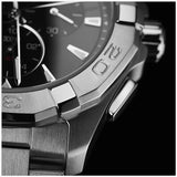 Shop Authentic Tag Heuer Aquaracer Chronograph Black Dial Silver Steel Strap Watch for Men - CAY1110.BA0927 - Luxxuri