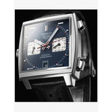  Shop Authentic Tag Heuer Monaco Automatic Chronograph Blue Dial Black Leather Strap Watch for Men - CAW211P.FC6356 - Luxxuri