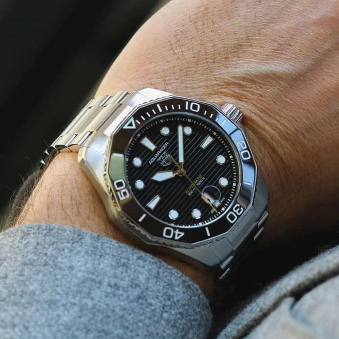  Shop Authentic Tag Heuer Aquaracer Professional 300 Automatic Black Dial Silver Steel Strap Watch for Men - WBP201A.BA0632 - Luxxuri