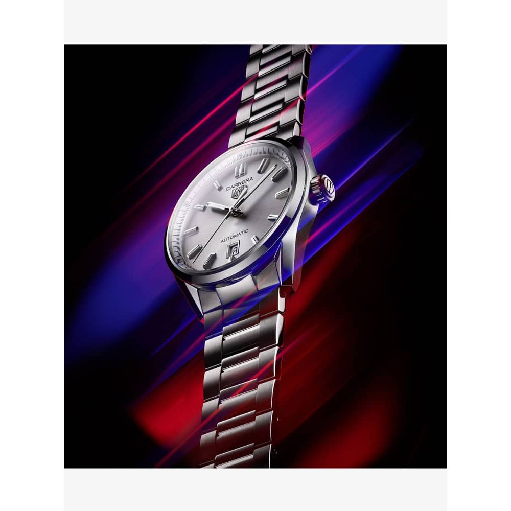  Shop Authentic Tag Heuer Carrera Date Silver Dial Silver Steel Strap Watch for Women - WBN2111.BA0639 - Luxxuri